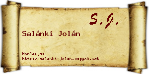 Salánki Jolán névjegykártya