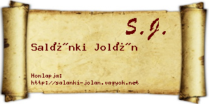 Salánki Jolán névjegykártya